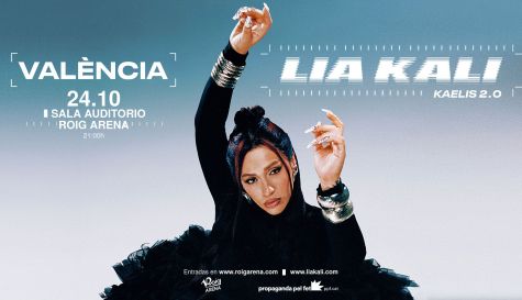 Cartel del concierto de Lia Kali en el Roig Arena. Cartel del concierto de Lia Kali en el Roig Arena.