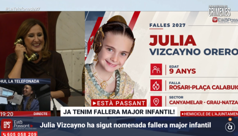 Julia Vizcayno Orero ha sido elegida Fallera Mayor Infantil de Valencia 2027.